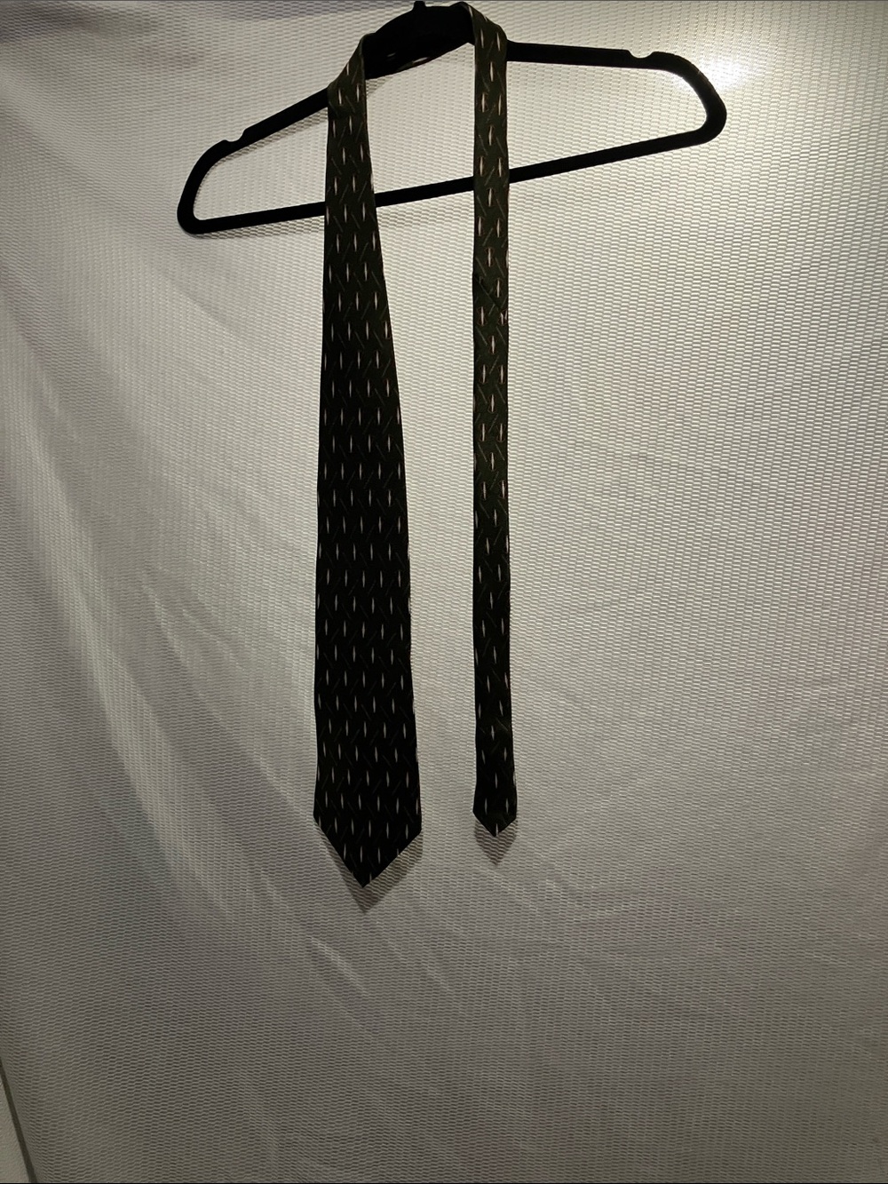 bill blass Black Tie with Subtle Chevron Stitch Pattern